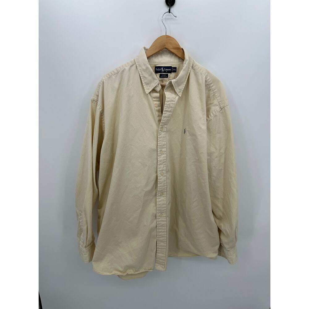 Ralph Lauren Yellow Blaire Button Down Shirt Men Sz XXL Cotton 2XL Frat Preppy